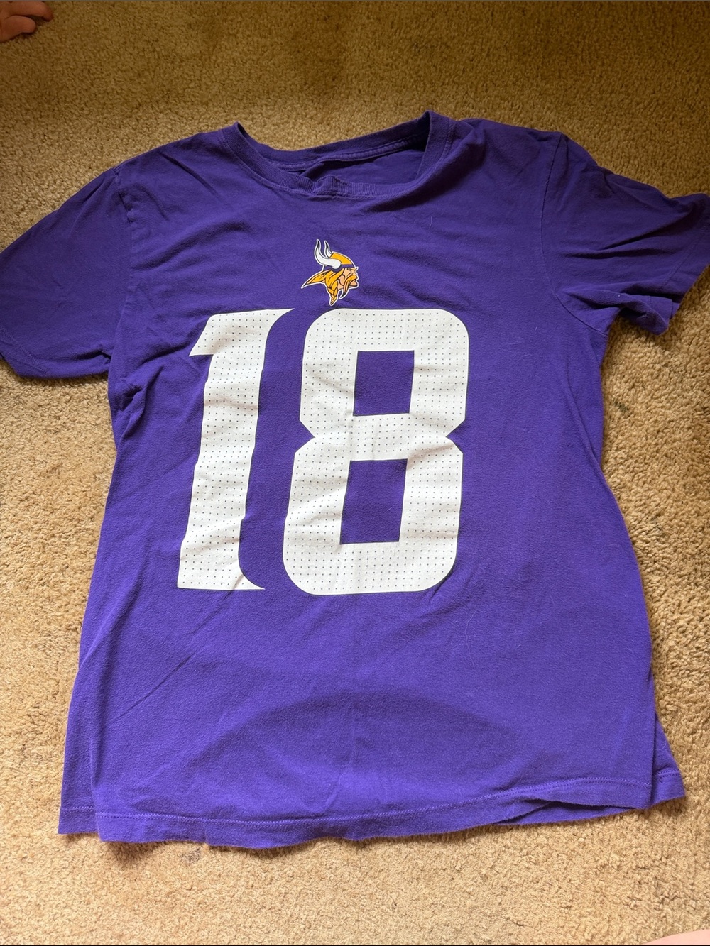 Nike Purple Minnesota Vikings #18 Short Sleeve Jersey Tee